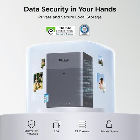 UGREEN NASync DH4300 Plus 4-Bay Desktop NAS, Support Capacity 120TB (Diskless), Remote Access, AI Photo Album, Beginner Friendly System, 8GB LPDDR4X RAM, 2.5GbE, 4K HDMI, Network Attached Storage in Kuwait