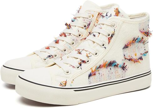 yageyan Womens High Top Canvas Sneakers Lace up Fashion Shoes for Women Casual Classic in Kuwait