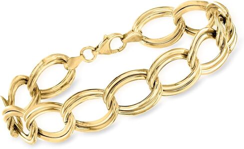 روس سيمونز 14kt الذهب الأصفر وصلة مزدوجة البيضاوي سوار. 8 بوصة in Kuwait