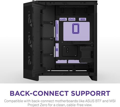 NZXT H9 Flow RGB+ (2025) – Large Dual-Chamber ATX Mid-Tower Airflow PC Case – Includes 7 RGB Fans (6 x 140mm, 1 x 120mm) & Control Hub – 420mm Radiator Support – Back-Connect Ready – Black in Saudi Arabia