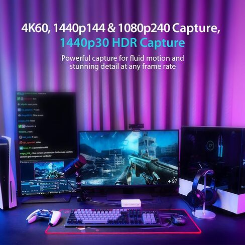 AVerMedia 4K HDMI Capture Card, USB Game Capture Card for Streaming and Recording with True Low Latency on PS5/Pro, Xbox, Switch 2, PC on Twitch, OBS, for Win11, Mac-GC553Pro Live Gamer Ultra S Black in Saudi Arabia
