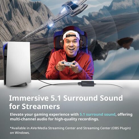 AVerMedia 4K HDMI Capture Card, USB Game Capture Card for Streaming and Recording with True Low Latency on PS5/Pro, Xbox, Switch 2, PC on Twitch, OBS, for Win11, Mac-GC553Pro Live Gamer Ultra S Black in Saudi Arabia