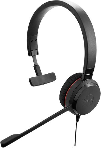 Jabra Evolve 30 II السلكية السلكية ذات الأذن المزدوجة مع MIC للعمل-مقبس 3.5 مم أو اتصال USB-A/USB-C ، سماعة الكمبيوتر مع ميكروفون إلغاء الضوضاء ، يعمل مع منصات الاجتماعات عبر الإنترنت-أسود in Saudi Arabia