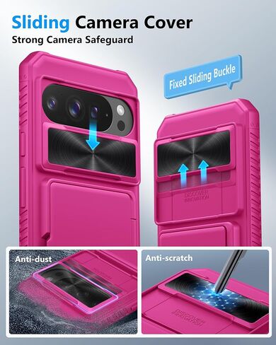 for Google Pixel 10/Pixel 10 Pro Case Wallet, Built-in Card Holder [RFID Blocking] & Slide Camera Cover, Military Grade Protection, Phone Case for Pixel 10/10 Pro 6.3" 2025, Black in Kuwait