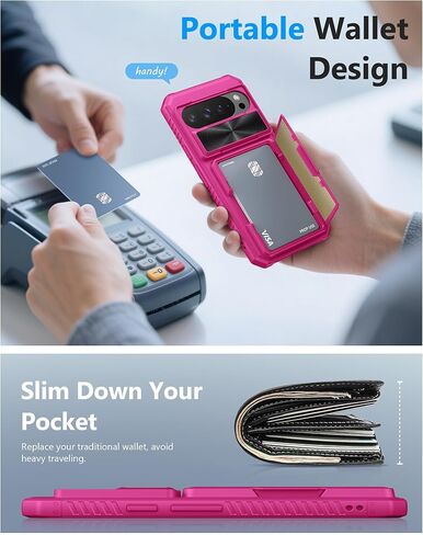 for Google Pixel 10/Pixel 10 Pro Case Wallet, Built-in Card Holder [RFID Blocking] & Slide Camera Cover, Military Grade Protection, Phone Case for Pixel 10/10 Pro 6.3" 2025, Black in Kuwait