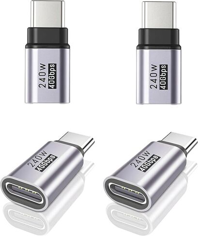 4PACK USB C Extender يدعم ما يصل إلى 40 جيجابت في الثانية من نقل البيانات وشحن سريع 240 واط ، و USBC إلى محول USBC ، امتداد USB C متوافق مع Thunderbolt 4/3 يدعم فيديو 4K@240Hz لأجهزة USB-C in Kuwait