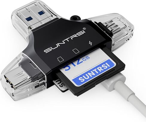 SD/Micro SD Card Reader for iPhone/ipad/Android/Mac/Computer/Camera,Portable Memory Card Reader 4 in 1 Micro SD Card Adapter&Trail Camera Viewer Compatible for TF and SD Card in Saudi Arabia