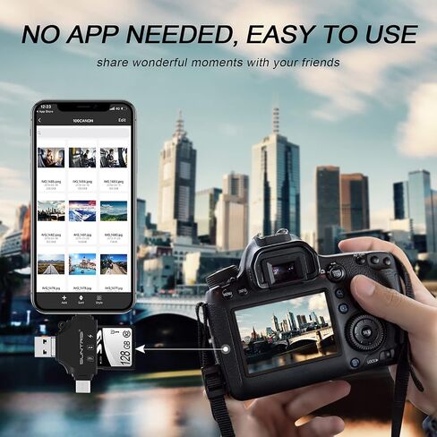 SD/Micro SD Card Reader for iPhone/ipad/Android/Mac/Computer/Camera,Portable Memory Card Reader 4 in 1 Micro SD Card Adapter&Trail Camera Viewer Compatible for TF and SD Card in Saudi Arabia