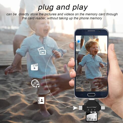 SD/Micro SD Card Reader for iPhone/ipad/Android/Mac/Computer/Camera,Portable Memory Card Reader 4 in 1 Micro SD Card Adapter&Trail Camera Viewer Compatible for TF and SD Card in Saudi Arabia