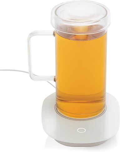 Flfk 20 Oz Coffee Coffee Mug مع USB Cup أكثر دفئًا ، ودفءًا مسخنًا لتناول القهوة والشاي ، وسخان كوب زجاجي محمول يعمل بالمكتب. in Saudi Arabia