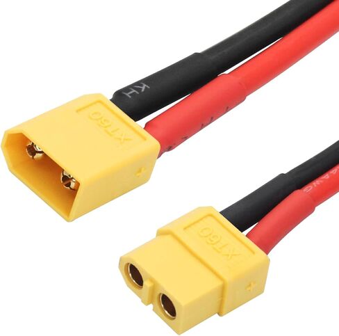 2Pcs XT60 Parallel Battery Connector Cable 1FT, 12AWG 1 Female to 2 Male Y Splitter Adapter Cable, for RC Multicopter Quadcopter in Saudi Arabia