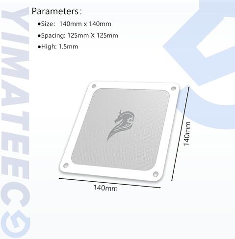 مرشح الغبار PC 140mm لمبرد الكمبيوتر/PSU/أجهزة التوجيه NYLON 80 شبكة ، إطار مغناطيسي مروحة مروحة شبكات مرشح PC Cooler Comproof Comproof Compans (نايلون ، 140 * 140 مم ، 2pcs ، أسود) in Kuwait