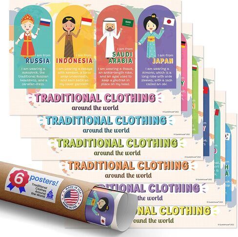 Quarterhouse Types of Communities Poster Set, Social Studies Classroom Learning Materials for K-12 Students and Teachers, Set of 7, 12 x 18 Inches, Extra Durable in Saudi Arabia