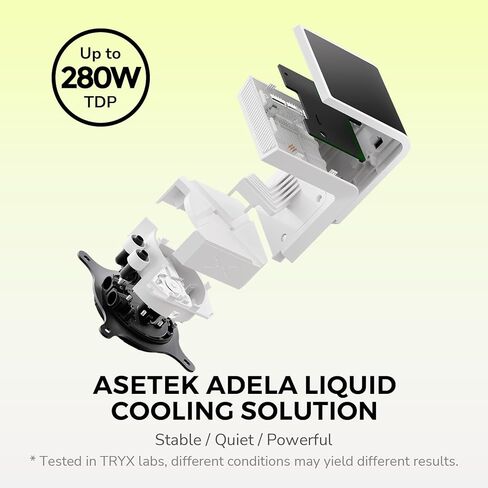 Tryx Panorama SE 360 Argb White 360mm Aio Rotatable 6.67 '' AMOLED Curved Screen 3D anamorphic effect AIO AIO COWNER 360MM WHITE ASETEK ADELA 280W TDP Intel LGA 1851/1700/1200/115X AM5 AM5/AM4 in Kuwait