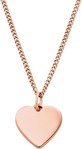 Fossil Women's Plated Stainless Steel Engravable Personalized Gift Pendant Chain Necklace for Women in Kuwait