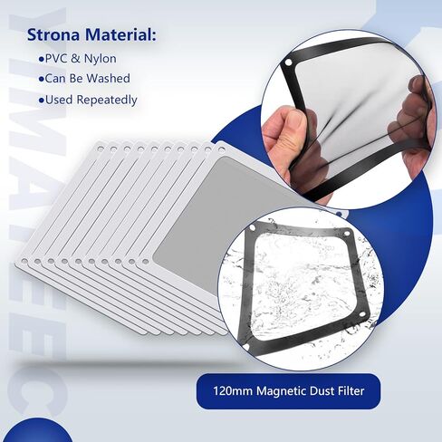 Dust Filter PC 120mm for Computer Cooler/PSU/Routers Nylon 80 Mesh, Magnetic Frame PC Fan Dust Mesh Cooler Filter Dustproof Computer Fan Grills (Nylon, 120 * 120mm, 2pcs, Black) in Saudi Arabia