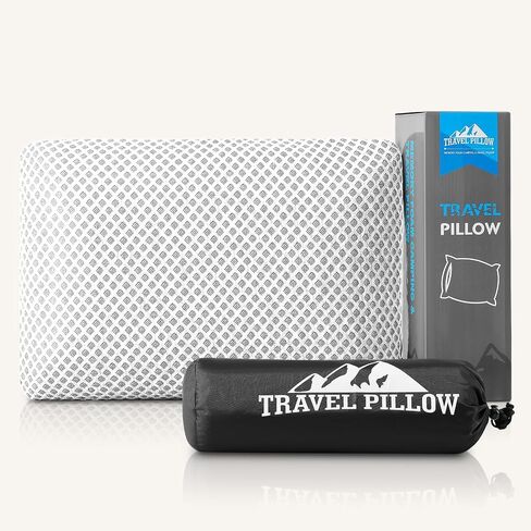 Travel Pillow Memory Foam Pillows, Camping Pillow-Compressible Medium Firm, Breathable Cover, Ideal Backpacking Hiking, Bed Pillows, Airplane and Car (Dark Grey, S) in Saudi Arabia