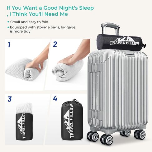 Travel Pillow Memory Foam Pillows, Camping Pillow-Compressible Medium Firm, Breathable Cover, Ideal Backpacking Hiking, Bed Pillows, Airplane and Car (Dark Grey, S) in Saudi Arabia