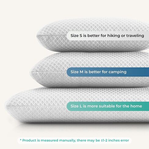 Travel Pillow Memory Foam Pillows, Camping Pillow-Compressible Medium Firm, Breathable Cover, Ideal Backpacking Hiking, Bed Pillows, Airplane and Car (Dark Grey, S) in Saudi Arabia