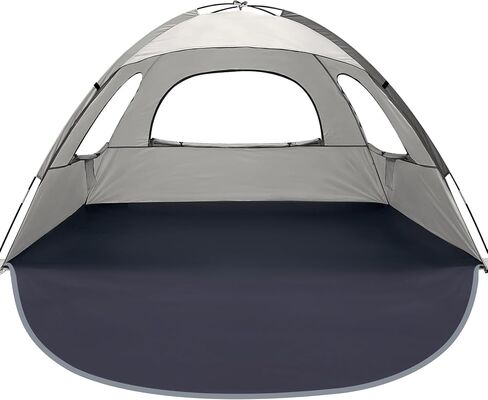 Whitefang Beach Tent Anti-UV Sun Sun Shower Shelter لمدة 3/4/6/8 شخص ، أرضية قابلة للتمديد مع 3 نوافذ شبكية بالإضافة إلى أكياس حمل وخطوط الرجل in Kuwait
