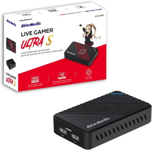 AVerMedia 4K HDMI Capture Card, USB Game Capture Card for Streaming and Recording with True Low Latency on PS5/Pro, Xbox, Switch 2, PC on Twitch, OBS, for Win11, Mac-GC553Pro Live Gamer Ultra S Black in Saudi Arabia
