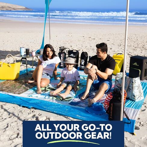 SUN NINJA Beach Tent Sun Shelter, Beach Shade Canopy with UPF50+ Protection | Beach Canopy Tent Sun Shade, Cabana Includes Carry Bag, Sand Shovel, Ground Pegs, 4 Poles & Anchor Bags in Saudi Arabia