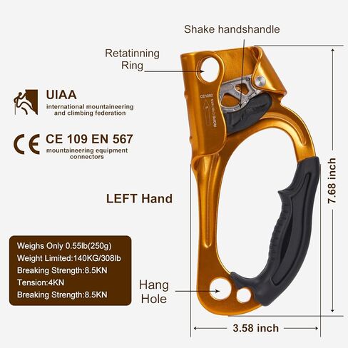 يدوي الصعود في الهواء الطلق شجرة تسلق الجبال Arborist تسلق rappelling تجهيز اليد تسلق شجرة الصعود لمدة 10 ~ 13 ملم حبل in Kuwait