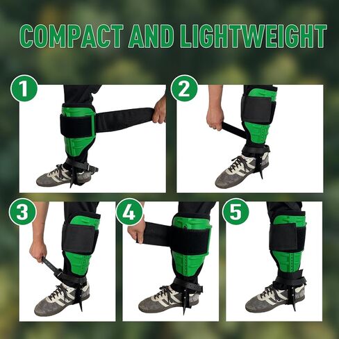 Tree Climbing Spikes Set, Alloy Steel Climbing Spurs, 350lbs Load Capacity, Green, Classic Style, Ideal for Climbers, Fruit Picking & Lumberjack in Kuwait