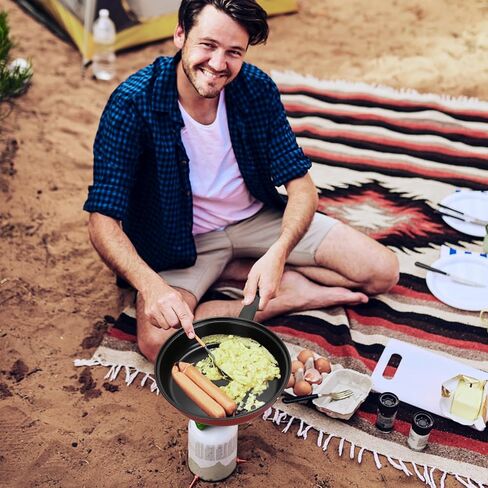 مجموعة أدوات طبخ غير لاصقة ، وأواني محمولة محمولة من الحديد الزهر والأقواس مع أغطية زجاجية وأواني من نايلون 4 قطعة من أجل السفر في الهواء الطلق التنزه in Kuwait