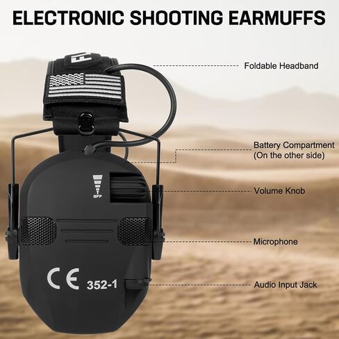Floriogra Electronic Ear Protection for Shooting with 5X Sound Amplification, Active Ear Protection for Gun Range, NRR 23dB Hearing Protection for Shooters, Noise Reduction Headphones for Hunting in Saudi Arabia