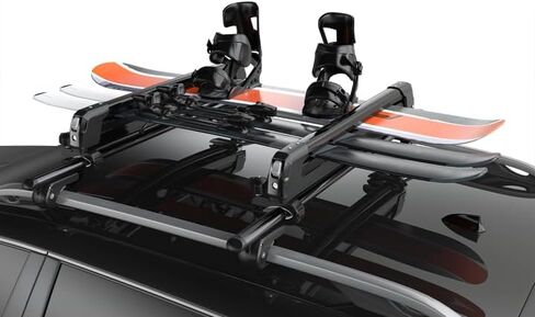 Ski & Snowboard Roof Rack Cross Bars - Car Roof Rack Holds 6 Pairs of Skis or 4 Snowboards, Lockable & Secure Transport, Universal Fit for Most Crossbars in Saudi Arabia