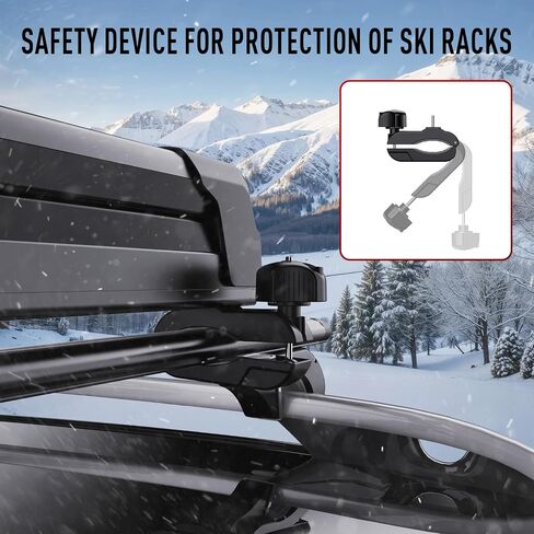 Ski & Snowboard Roof Rack Cross Bars - Car Roof Rack Holds 6 Pairs of Skis or 4 Snowboards, Lockable & Secure Transport, Universal Fit for Most Crossbars in Saudi Arabia