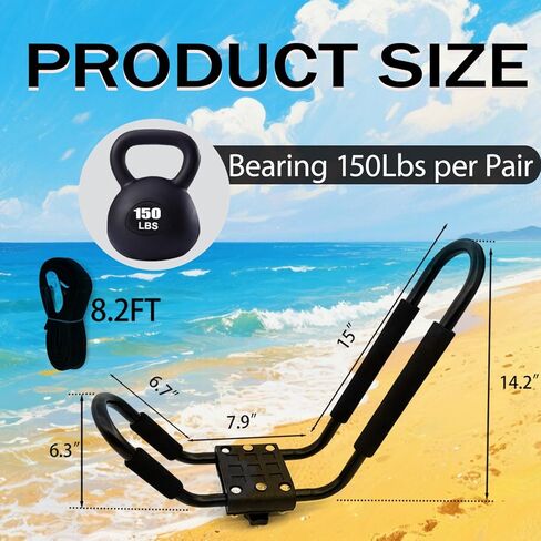 اثنين من أزواج كاياك سقف رف j-bar حامل حامل السيارة أعلى رفوف جبل للسير ، سيارات الدفع الرباعي ، السيارات ، شاحنة ، تزلج على الأمواج ، لرحلة in Kuwait