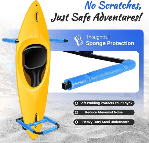KUAFU RV Hitch Mount Kayak Rack Fits up to 12'' Kayaks Height Adjustable Vertical Standing Kayak Carrier 2'' Hitch Receiver 150LBS for RV Truck SUV in Saudi Arabia