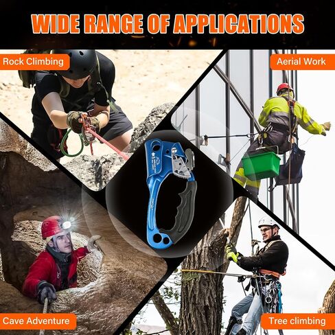 UIAA & CE Certified Rope Ascender Aluminum Alloy Rock Climbing Gear Strong Rigging Rappelling Equipment for Rock Tree Climbing Arborist Rescue Mountaineering Caving in Kuwait