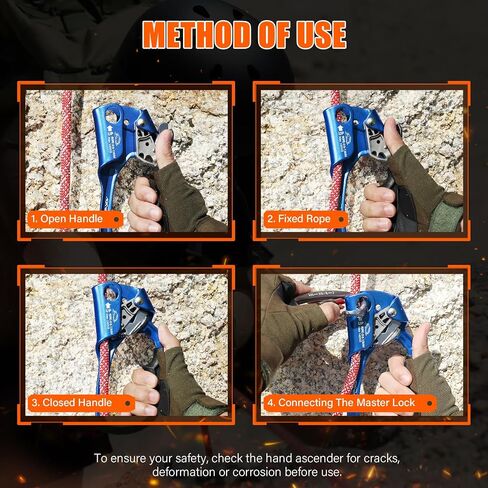 UIAA & CE Certified Rope Ascender Aluminum Alloy Rock Climbing Gear Strong Rigging Rappelling Equipment for Rock Tree Climbing Arborist Rescue Mountaineering Caving in Kuwait