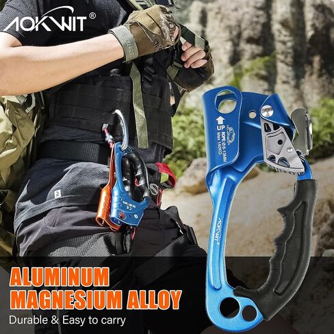 UIAA & CE Certified Rope Ascender Aluminum Alloy Rock Climbing Gear Strong Rigging Rappelling Equipment for Rock Tree Climbing Arborist Rescue Mountaineering Caving in Kuwait