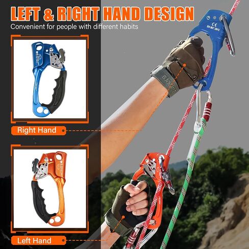 UIAA & CE Certified Rope Ascender Aluminum Alloy Rock Climbing Gear Strong Rigging Rappelling Equipment for Rock Tree Climbing Arborist Rescue Mountaineering Caving in Kuwait
