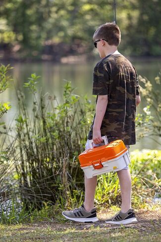 Plano Ready-Set-Fish 3-Tray Tackle Box with Tackle, Aqua Blue/Tan, One Size in Saudi Arabia