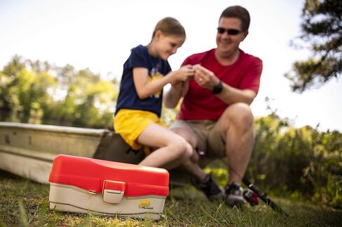 Plano Ready-Set-Fish 3-Tray Tackle Box with Tackle, Aqua Blue/Tan, One Size in Saudi Arabia