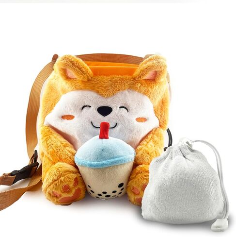 Rock Climbing Chalk Bag + Refillable Ball – Boba Dog Plush Animal Bag in Saudi Arabia