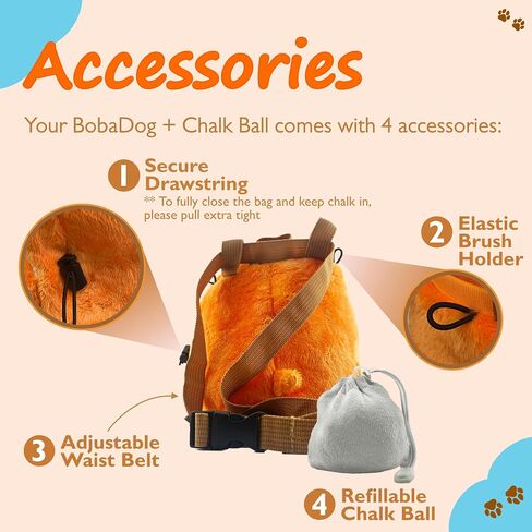 Rock Climbing Chalk Bag + Refillable Ball – Boba Dog Plush Animal Bag in Saudi Arabia
