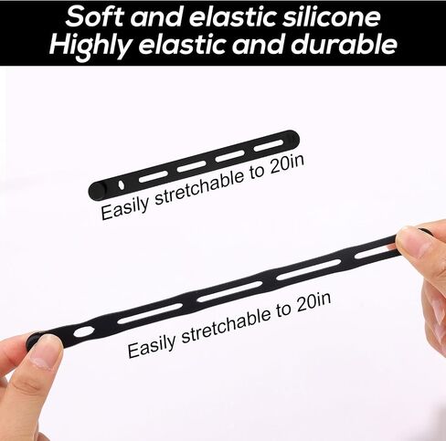 34pcs Silicone Fishing Rod Straps, 2 Sizes Stretchy Reusable Waterproof Rubber Bands Belts for Pole Storage Cable Ties Flying Spinning Casting Rods (Black) in Saudi Arabia