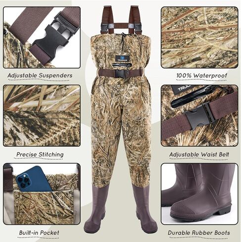 Trudave Chest Waders for Kids with Boots, Waterproof Youth Waiters for Children, Lightweight Waders for Fishing & Hunting in Saudi Arabia