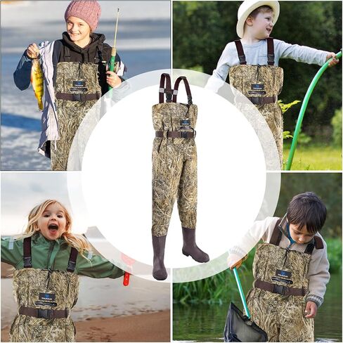 Trudave Chest Waders for Kids with Boots, Waterproof Youth Waiters for Children, Lightweight Waders for Fishing & Hunting in Saudi Arabia