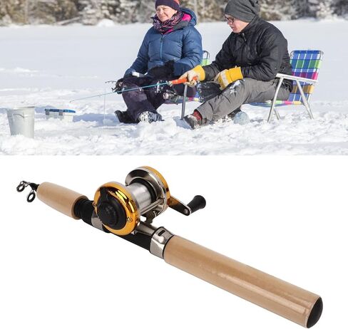 Ice Fishing Rod & Reel Combos, 2 Sinkers and Lig for Comfortable Ice Fishing in Winter, Complete Ice Fishing Gear Set for Adults in Saudi Arabia