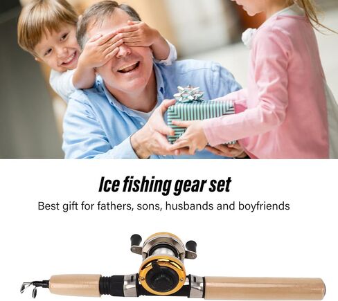 Ice Fishing Rod & Reel Combos, 2 Sinkers and Lig for Comfortable Ice Fishing in Winter, Complete Ice Fishing Gear Set for Adults in Saudi Arabia