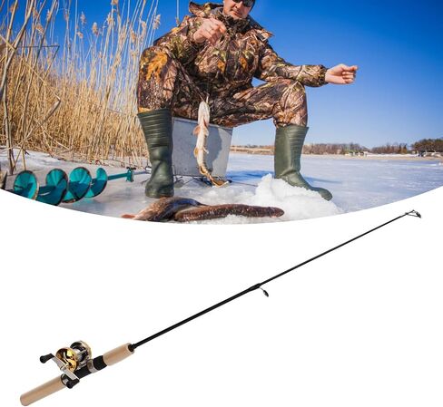 Ice Fishing Rod & Reel Combos, 2 Sinkers and Lig for Comfortable Ice Fishing in Winter, Complete Ice Fishing Gear Set for Adults in Saudi Arabia