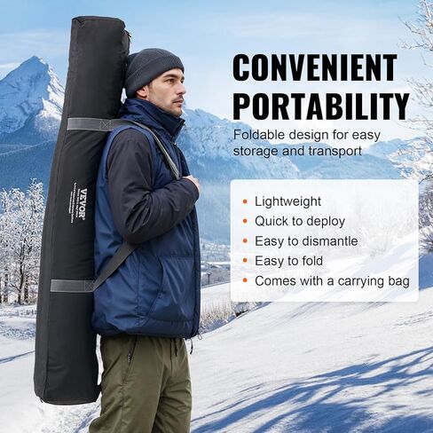 VEVOR Portable Pop-Up Tent, 1-8 Person Insulated Shelter, Large Fishing Area, Hub-Style Shanty for Winter Fishing, Waterproof Oxford Ice Cube with Anchors/Ropes/Carrying Bag in Saudi Arabia