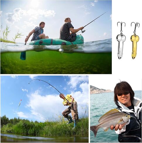 4Pcs Funny Fishing Lures Fishing Spoons Bass Fishing Lure Trout Lures Spinner Baits for Bass Fishing Gear Hard Metal Sequin Fishing Jigs Freshwater Saltwater Fishing Equipment Hook for Fishing Lovers in Saudi Arabia